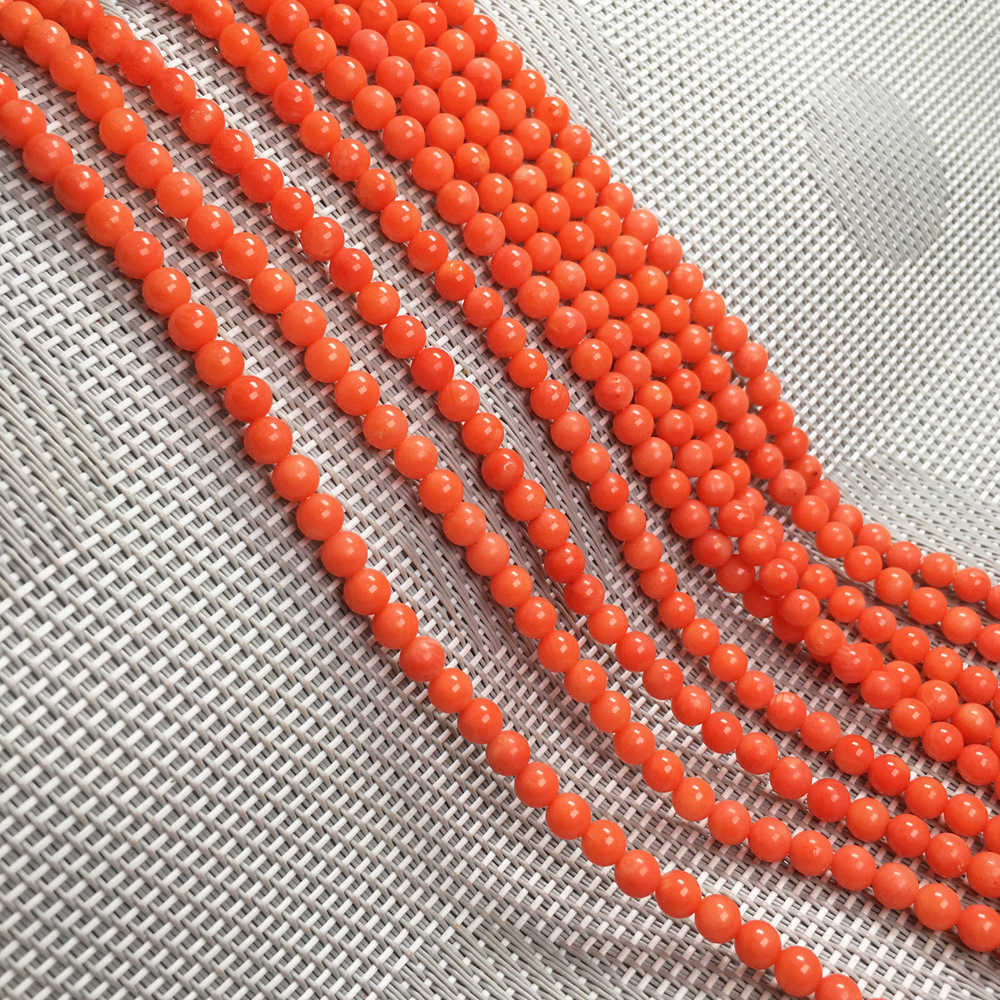 Handmade beaded coral 5mm round beads semi-finished products, loose beads, DIY bracelets, necklaces, earrings, jewelry materials, beads accessories Specification image
