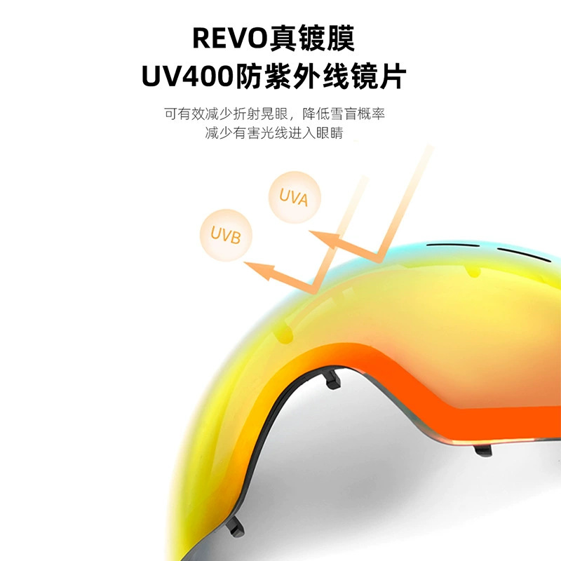 【BERTON OUTDOOR】 Ski goggles, anti-fog goggles for men and women, Cocker glasses for myopia, ski mountaineering equipment, double-layer spherical ski goggles details Picture