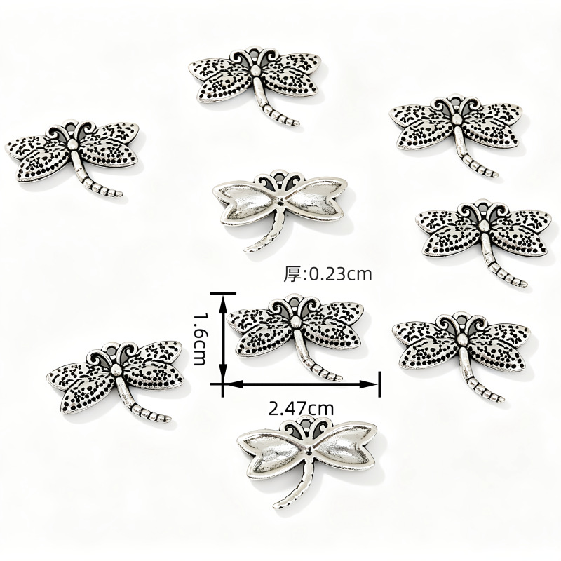 Retro alloy butterfly and dragonfly pendants, dragonfly and butterfly pendants, DIY handmade bracelets, necklaces, accessories wholesale details Picture