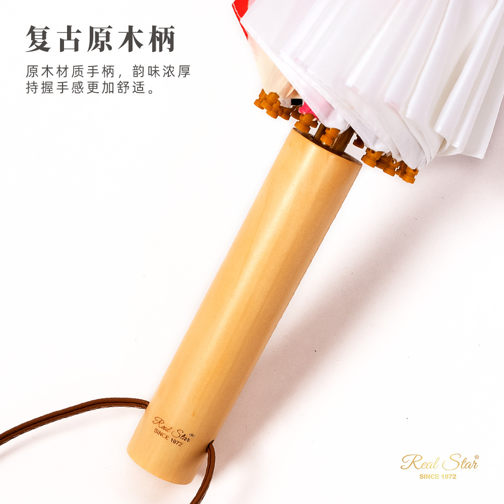 Chinese-style oil-paper umbrella, ink-wash painting, rainproof fabric umbrella, and Hanfu decorative props with lotus and water lilies details Picture