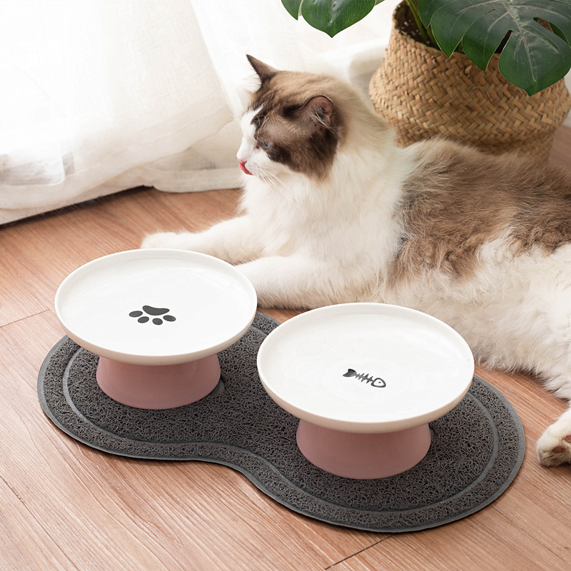 Cat food bowl, dog bowl, anti-knock cat food bowl, neck guard, pet drinking water bowl, tall cat food bowl