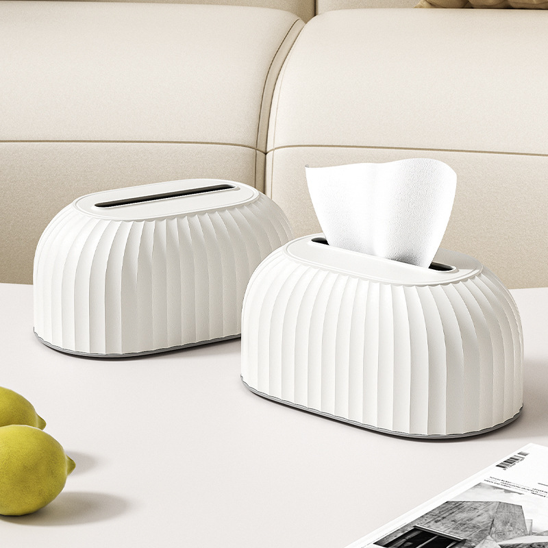 Home creative striped tissue box, living room coffee table, simple and high appearance level, tissue box, desktop decoration, tissue storage box