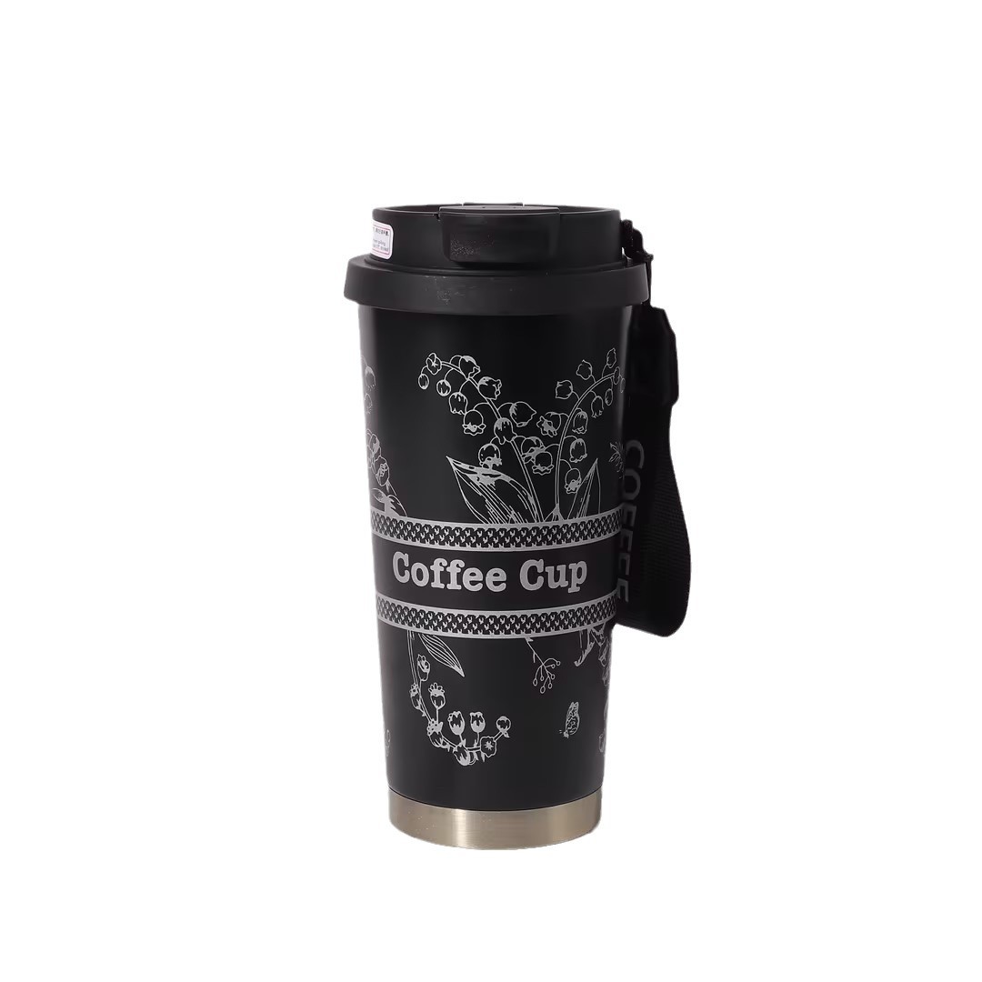 热水瓶/保温壶/保温杯儿童斜跨可爱/保温杯/军用水壶铝白底实物图