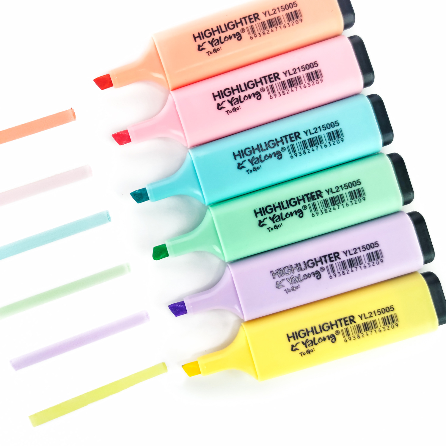 Yalong Cross-border Mini Size Bright Color Pen Highlighter Safety Ink Pastel Highlighter Children's Writing Set