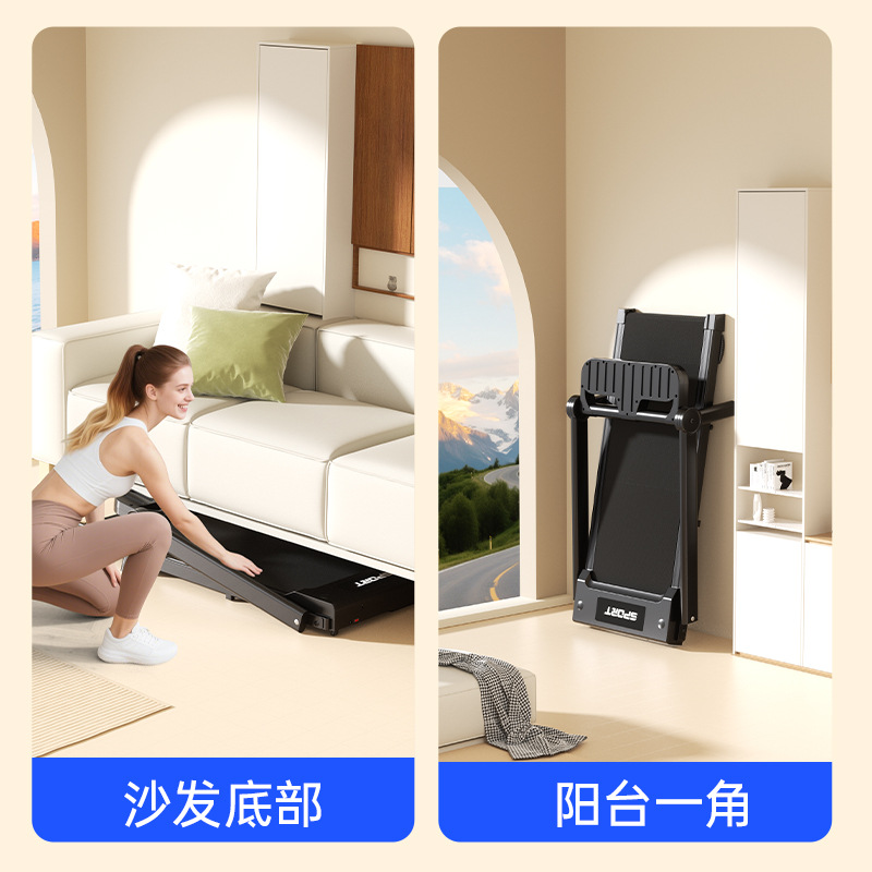 M5 Home mini treadmill, foldable, silent, large treadmill, tablet heart rate, Southeast Asia bestseller, European and American standards Specification image