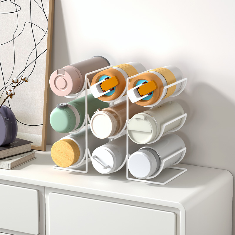 Water cup storage rack, multi-layer desktop creative stacked cup rack, dust-proof workshop factory cabinet, insulated cup storage rack Specification image