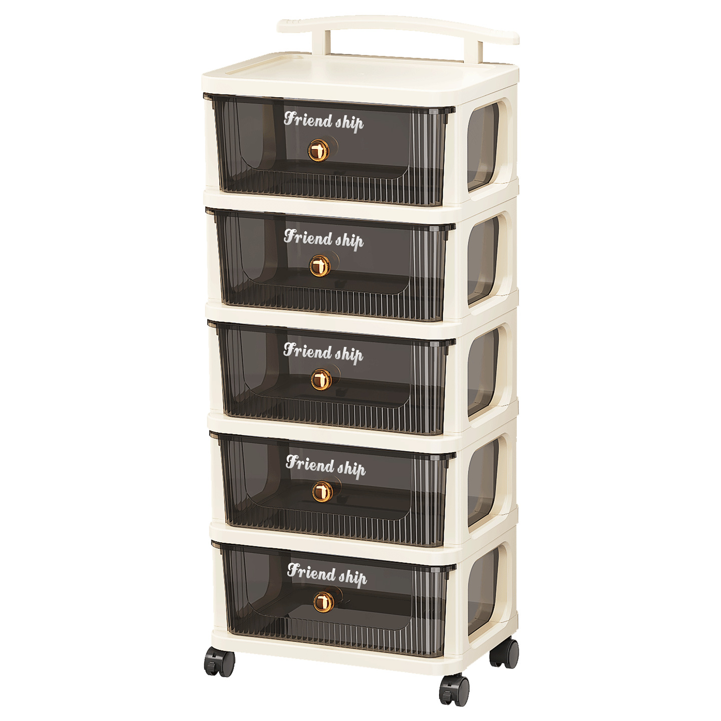 Drawer-type storage cabinet, multi-layer organizing cabinet, storage cabinet, home living room snack cabinet, trolley, storage rack, movable Item Picture
