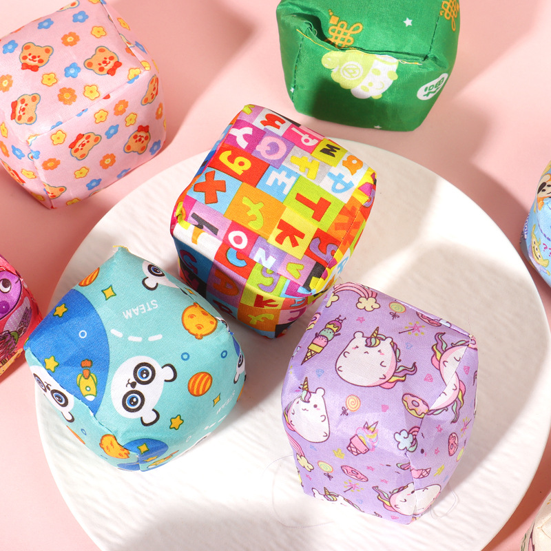 Children's colorful cartoon sandbag ring stacking toy, square stacking training game, educational children's toy Specification image