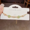 This niche, fashionable, versatile, and stylish green pearl chain bracelet exudes a light luxury and high-end charm Specification image