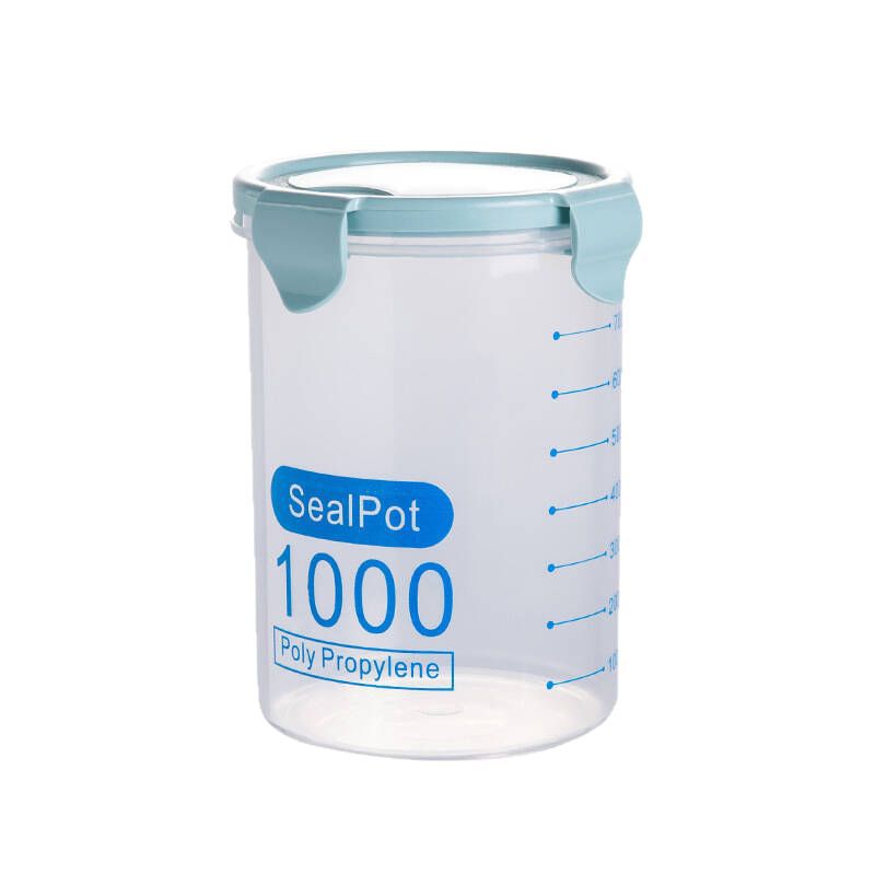 Round sealed plastic kitchen jar with lid, snack and grain storage jar, yogurt and cheesecake jar Item Picture