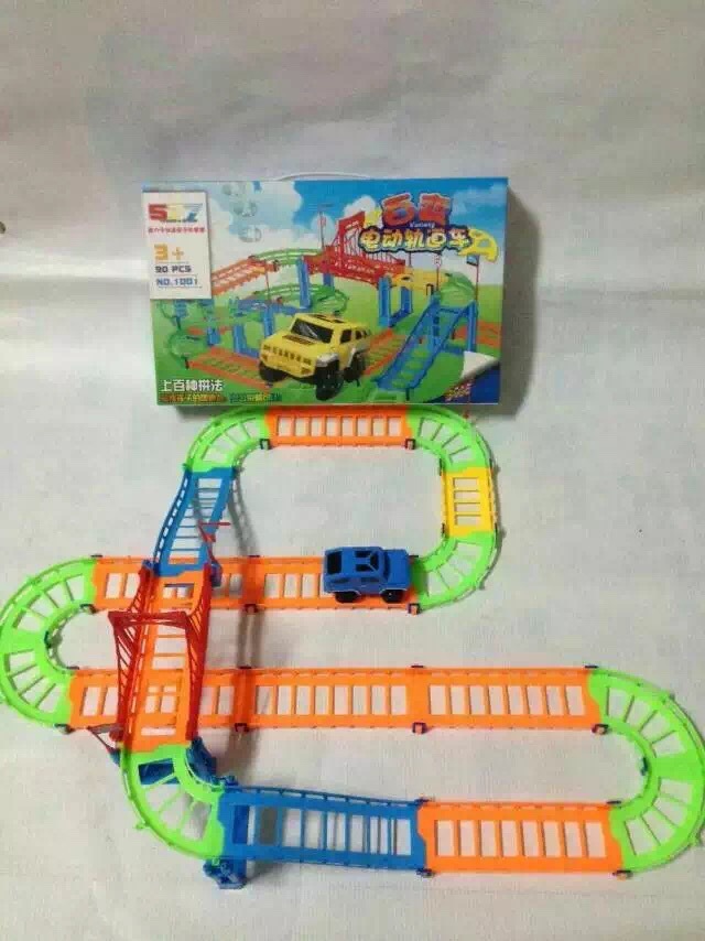 Wholesale of children's toys for the new line rail in Toma City, featuring multi-layer assembly of electric high-speed rail vehicles Item Picture