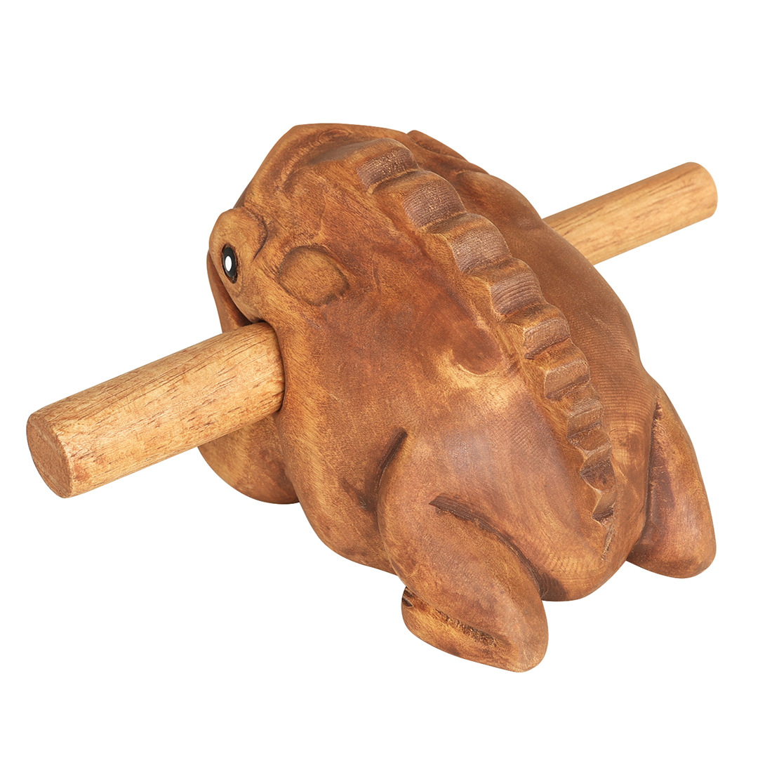 Cross-border wooden wealth-attracting frog, solid wood carving, sound-making wooden fish and toad figurine, toad and frog croaker, wooden frog craftsmanship Specification image