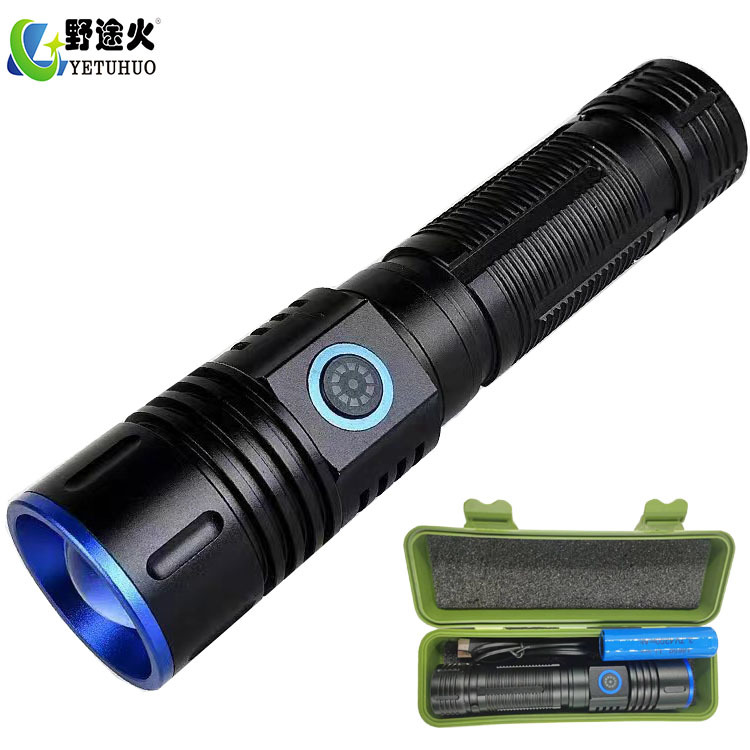 White laser high-intensity long-range flashlight, outdoor portable household, tail magnetic suction hand-held flashlight, super bright and high power Specification image