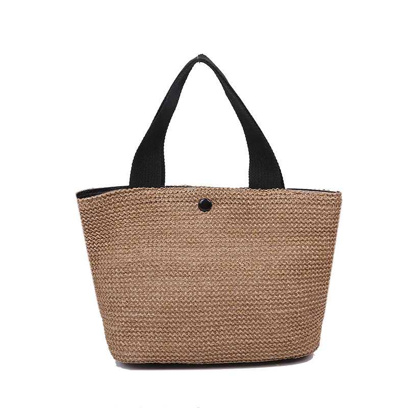 Cross-Border Straw Weaving Bag, Country-Style Fresh And Light Woven Bag, Single-Shoulder Straw Bag, Straw Weaving Fashionable Commuter Women's Bag, Simple And Versatile Handbag, Hand-Held Bag, Handcrafted Straw Weaving Bag Item Picture