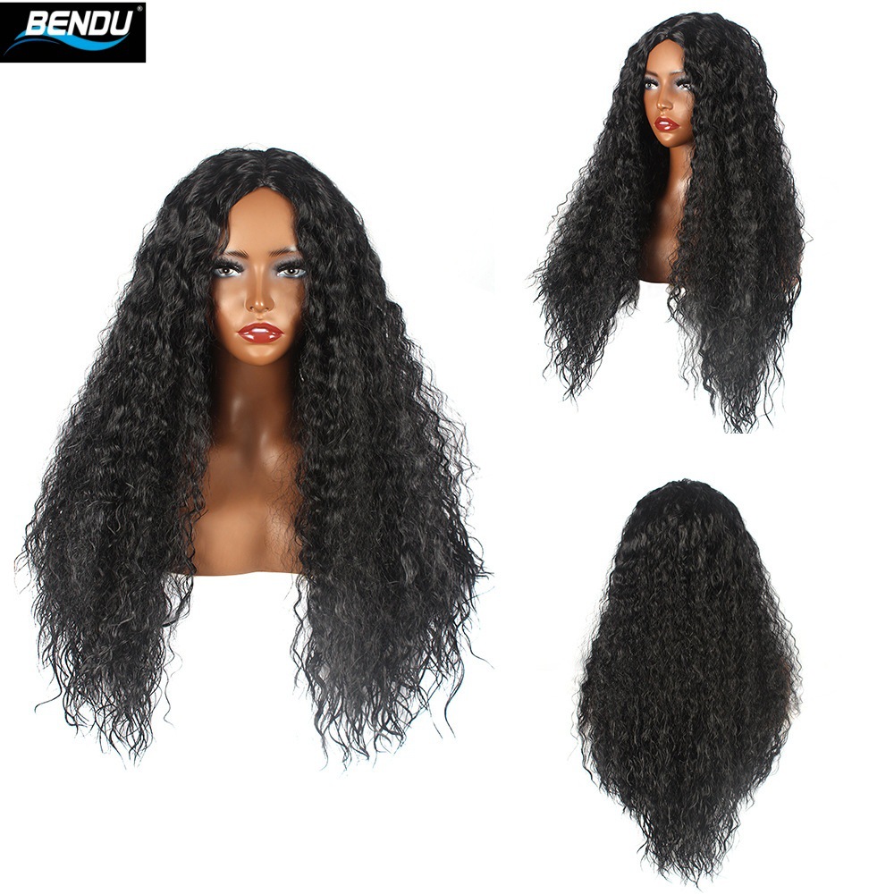 假发短卷发实物图