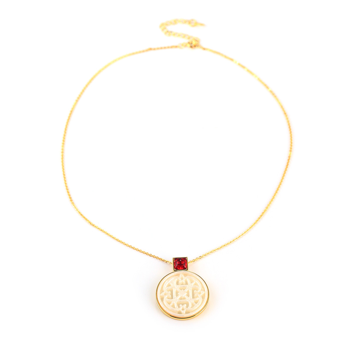 Retro imitation Hetian jade necklace, high-end pendant, niche collarbone chain, French zircon, new Chinese-style fashionable and versatile clothing accessories Item Picture