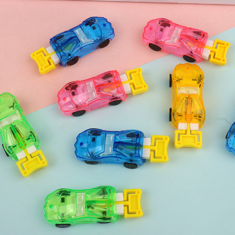 The transparent body of the projectile car is a cartoon and cute toy car model, an alloy driving toy car, a children's educational and fun collection details Picture