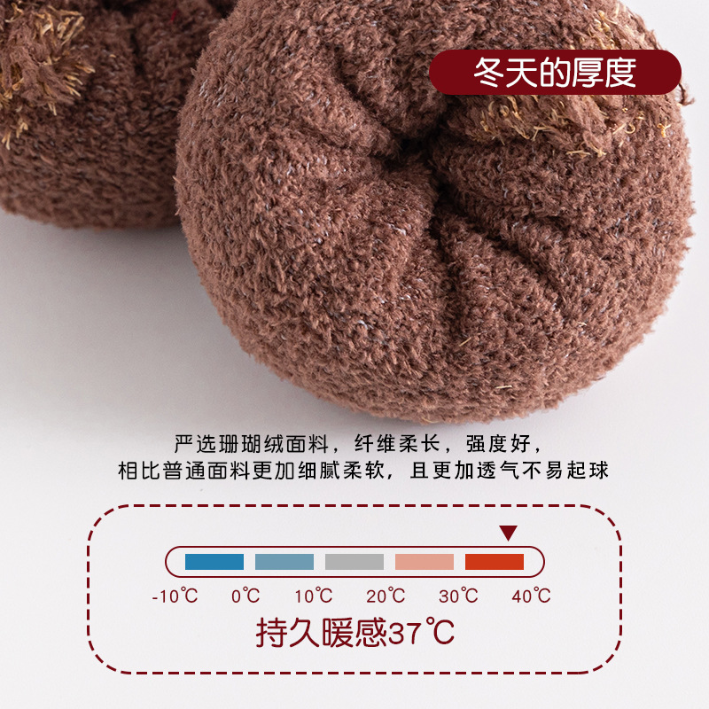 Christmas socks 4-pair gift box, coral fleece parent-child socks, thickened children's long stockings for autumn and winter, cartoon baby socks, super cute Application Scenario