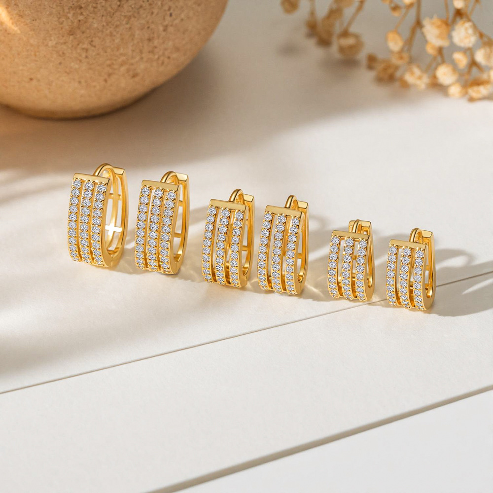 锆石耳钉排钻耳扣小众时尚气质百搭精致高级感ins灵动仙女款耳饰