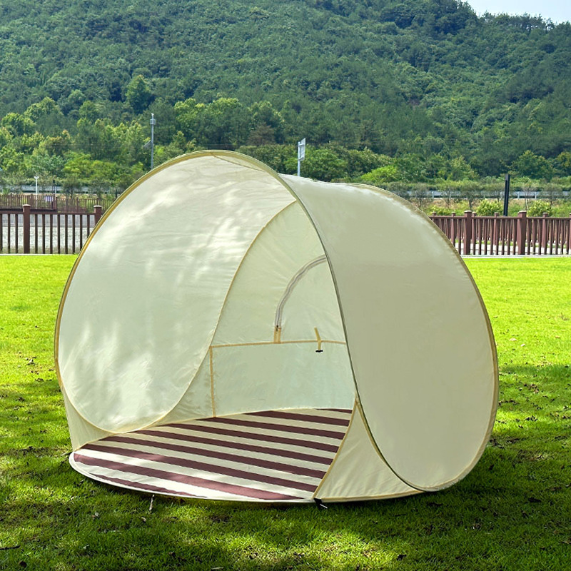 Portable and quick-opening beach tent for outdoor camping, 3-4 people large space, sunshade, waterproof and portable folding tent details Picture