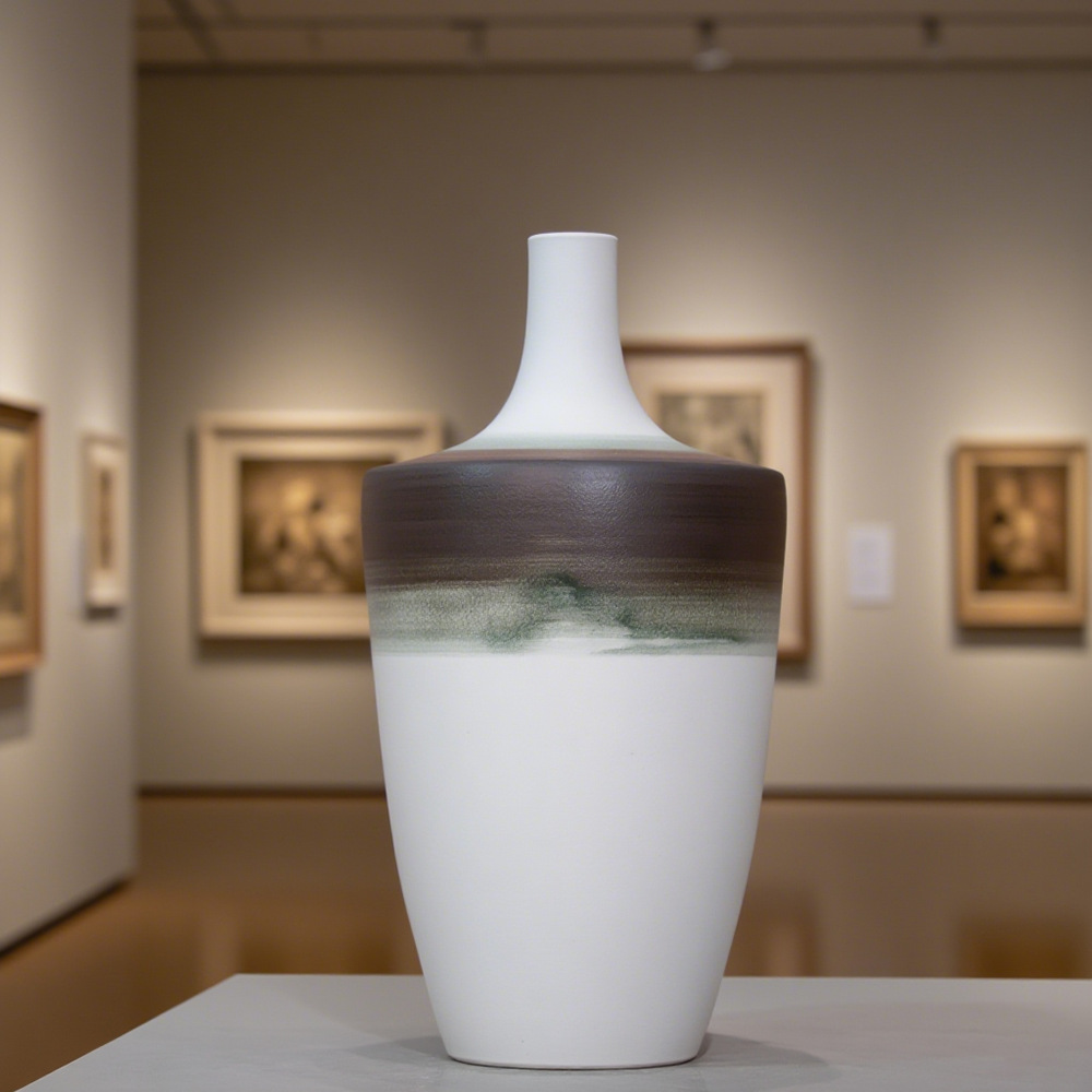 2025 Modern ink-wash style matte frosted Ceramic Vase, creative flower arrangement, sample room home soft furnishing display Application Scenario