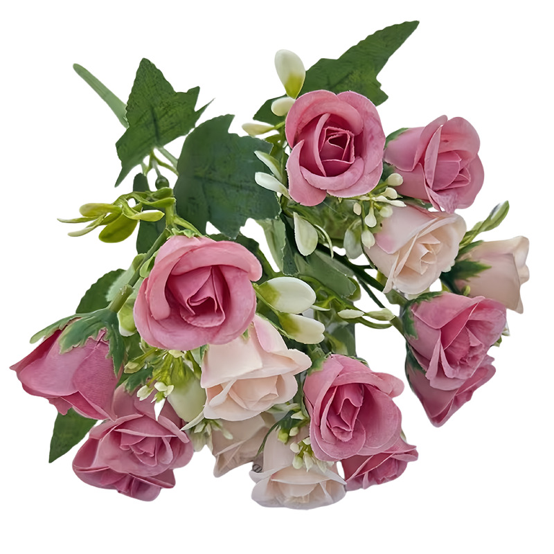 仿真花DIY发饰配件/仿真花/5朵塑膠花/假花/假花批发白底实物图