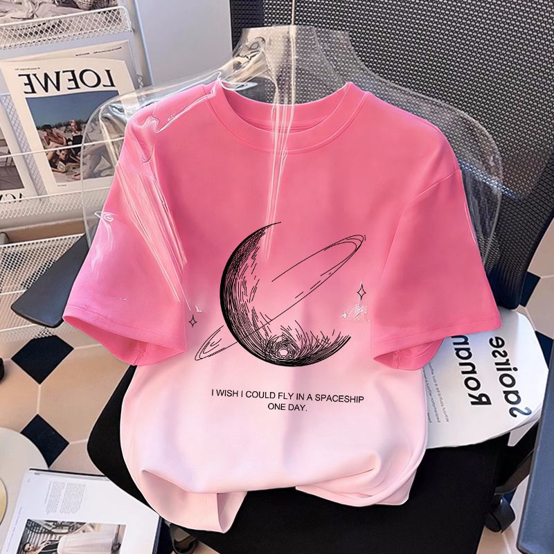 New summer boys' pure cotton short-sleeved T-shirt, tie-dyed stylish boys' gradient top, children's half-sleeved T-shirt details Picture