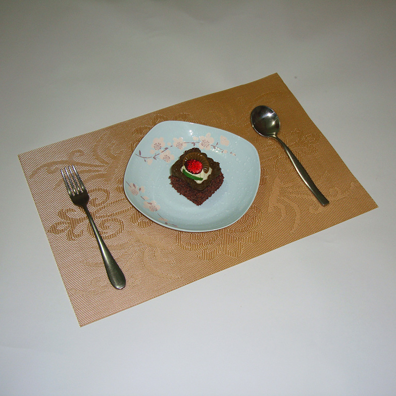 厂家直销简约欧式西餐垫水洗防滑垫 PVC提花特斯林餐垫碗垫餐桌垫