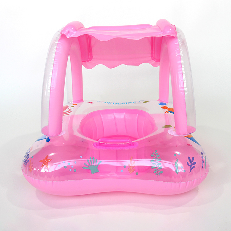 Wholesale of four-sided tent boats, inflatable children's toys, seat rings with handrails, anti-rolking swimming rings and baby rings Item Picture