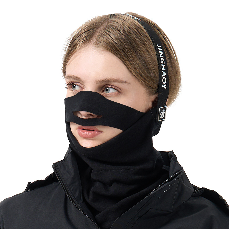 面罩防晒/万圣节/食品防护面罩/男皮革眼罩/男士情趣头套白底实物图