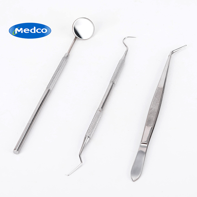 Cross-border exclusive dental examination set, stainless steel oral hygiene instrument kit, observation mirror, teeth cleaning kit