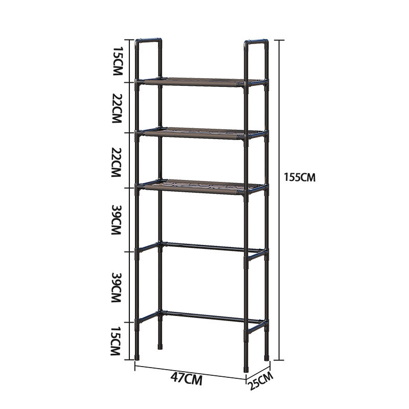 Toilet rack, kitchen and bathroom floor-standing toilet storage rack, bathroom rack, toilet rack without drilling holes Item Picture