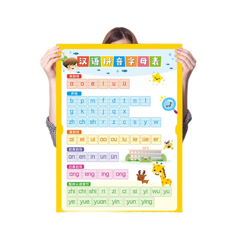 [tik yin mismo modelo conjunto completo de 9 piezas] gráfico de pared de aprendizaje para niños conjunto completo de alfabeto pinyin multiplicar, dividir, sumar y restar combinador Item Picture