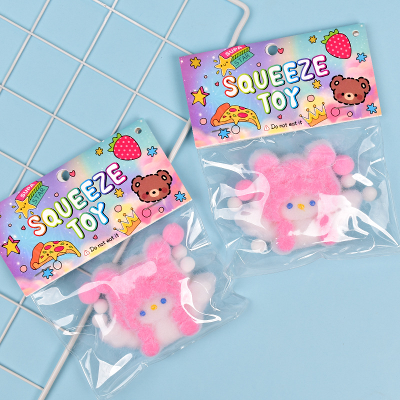 仿硅胶捏捏乐奶油感烂泥感天使小兔解压玩具发泄神器工厂批发产品图