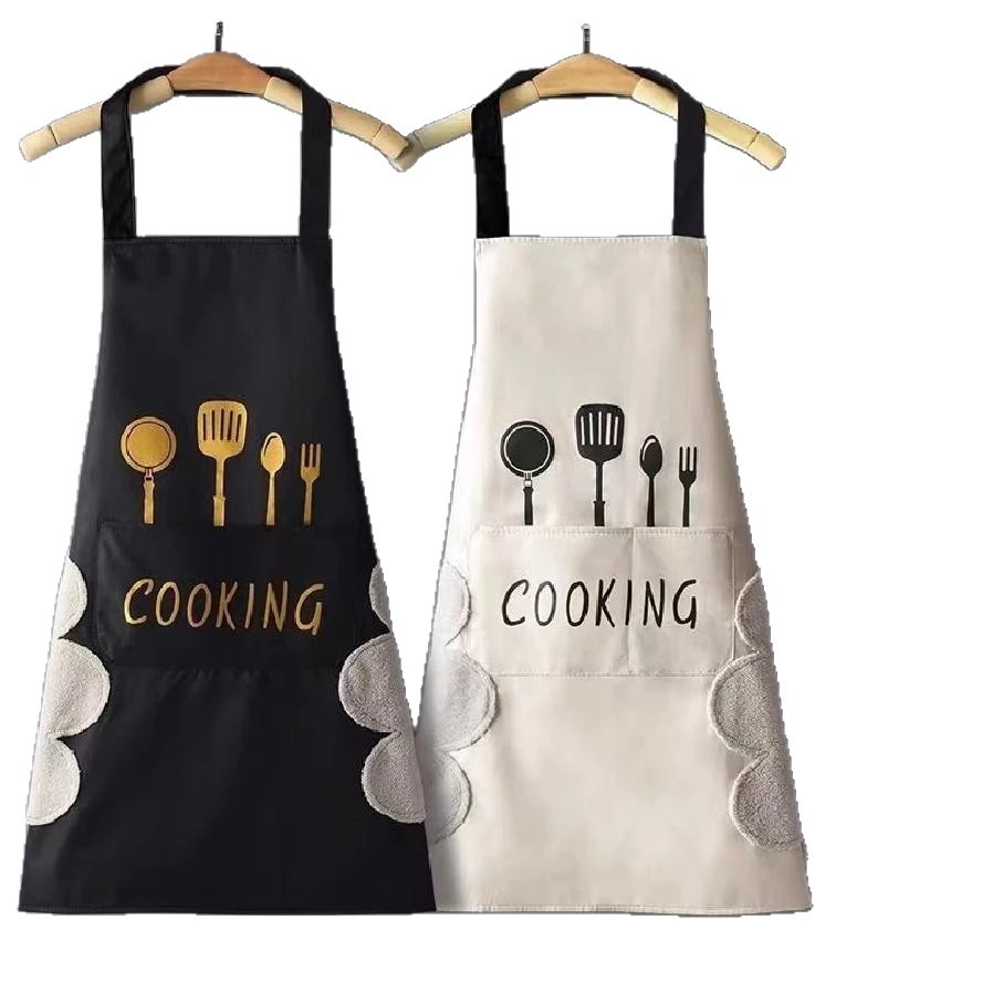 Kitchen dirt-resistant, wash-free, hand-wiping apron, waterproof for both men and women, oil-resistant for household use, stain-resistant and suitable for use as a waistband Item Picture