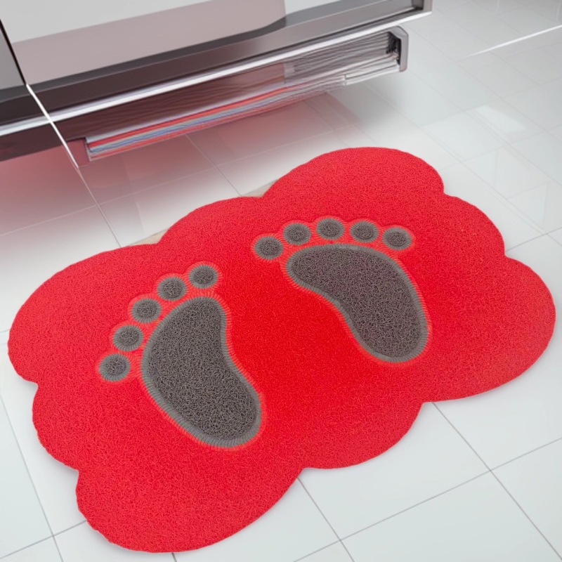Special-shaped silk ring bathroom floor mat, PVC entrance door floor mat, anti-slip mat, foot mat, door mat, bathroom carpet Specification image
