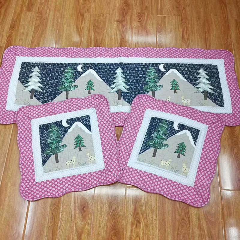 Summer car cushion, simple cartoon anti-slip seat cushion, backless three-piece set, single-piece cotton breathable fabric seat cushion Specification image