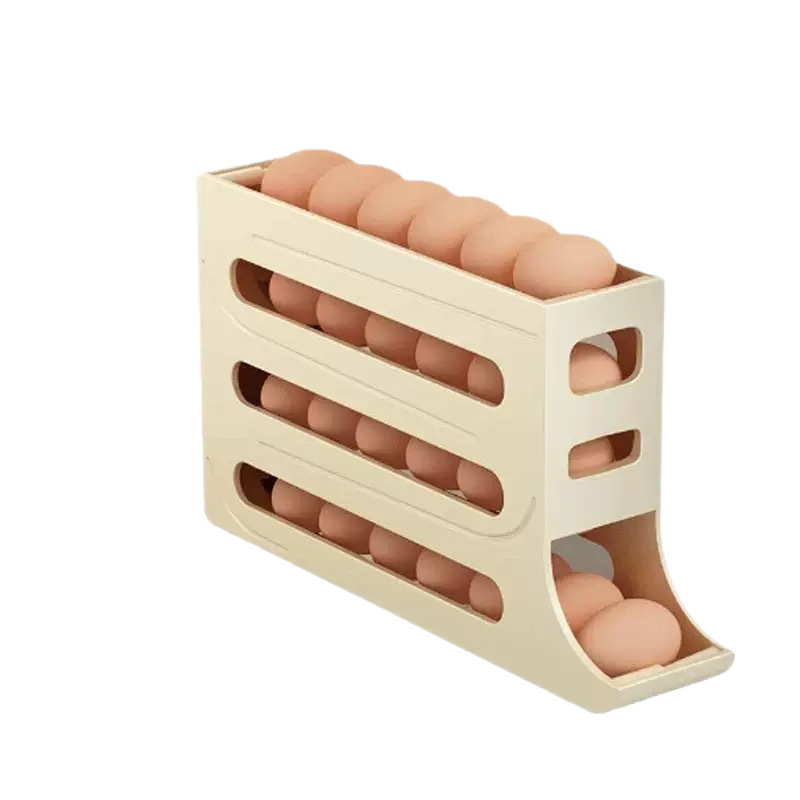 Slide rolling egg storage box, storage for the side door of household refrigerator, kitchen egg retrieval wonder, new automatic rolling egg rack Item Picture