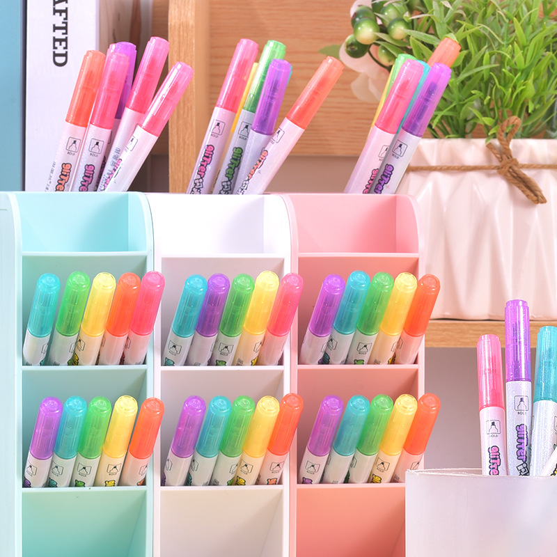 Factory direct supply of Weiya Hui Flash Highlighter 030A double-headed extended Highlighter wholesale with bright colors Application Scenario