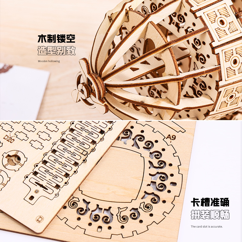 3D creative stereoscopic jigsaw puzzles, diy wooden airship assembly, desktop ornaments, models, and wholesale of small toys for teenagers details Picture