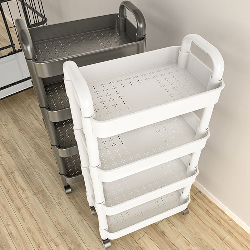 Trolley storage rack, kitchen floor, bedroom multi-layer storage rack, snack mobile, bathroom and toilet storage rack Application Scenario