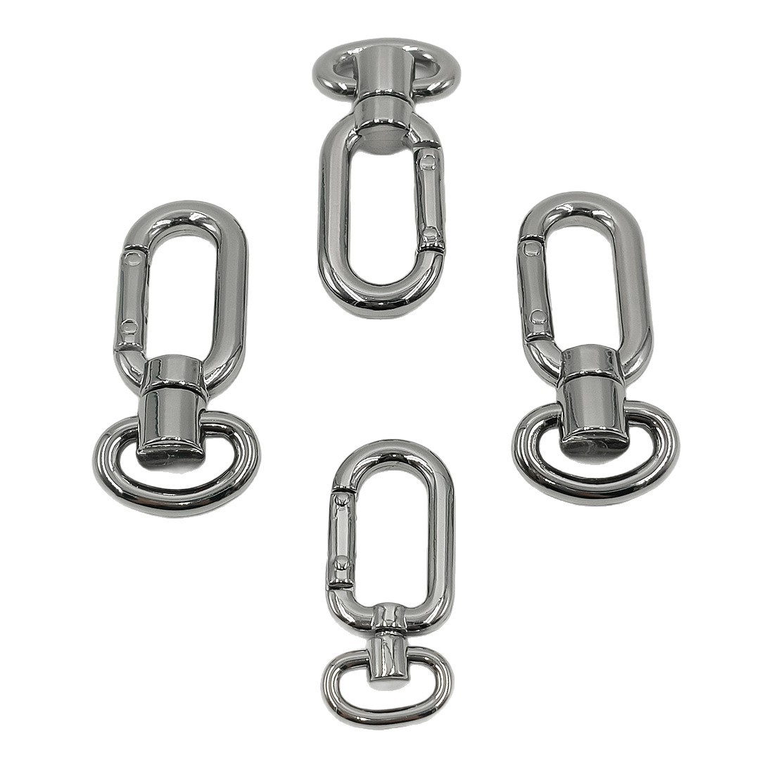 Zinc alloy open track round spring coil small D oval tail luggage hardware accessories spring buckle lulu dog buckle Application Scenario