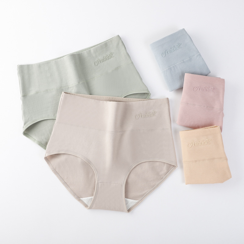 Pure cotton women's underwear, high-waisted, belt-cinching, pure cotton crotch, comfortable and hip-lifting women's large-sized triangle pants manufacturer wholesale Item Picture