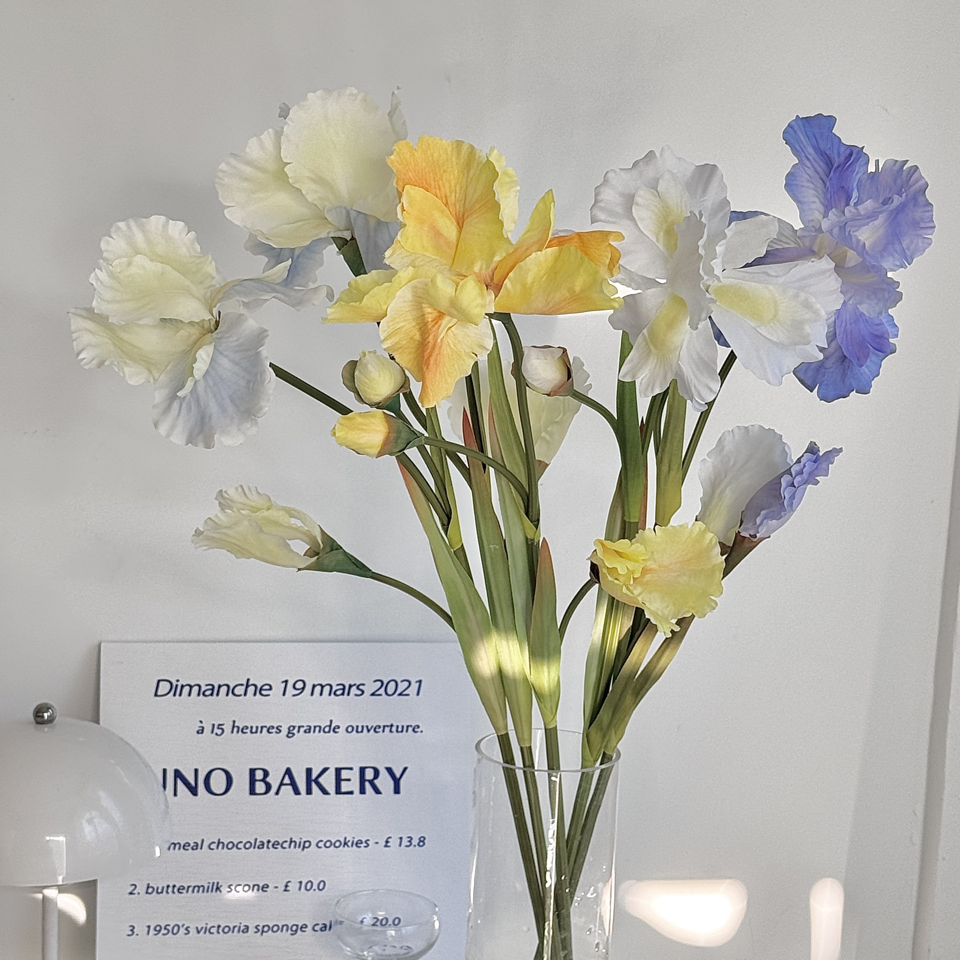 3头爱丽丝鸢尾花仿真花假花油画风家居装饰酒店软装插花拍照道具