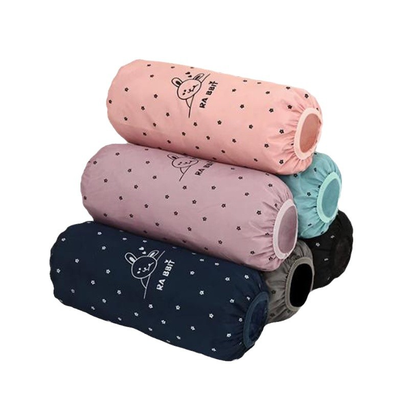 秋冬季厨房韩版袖套女式套袖防污防水防油加长款可爱工作家务手套白底实物图