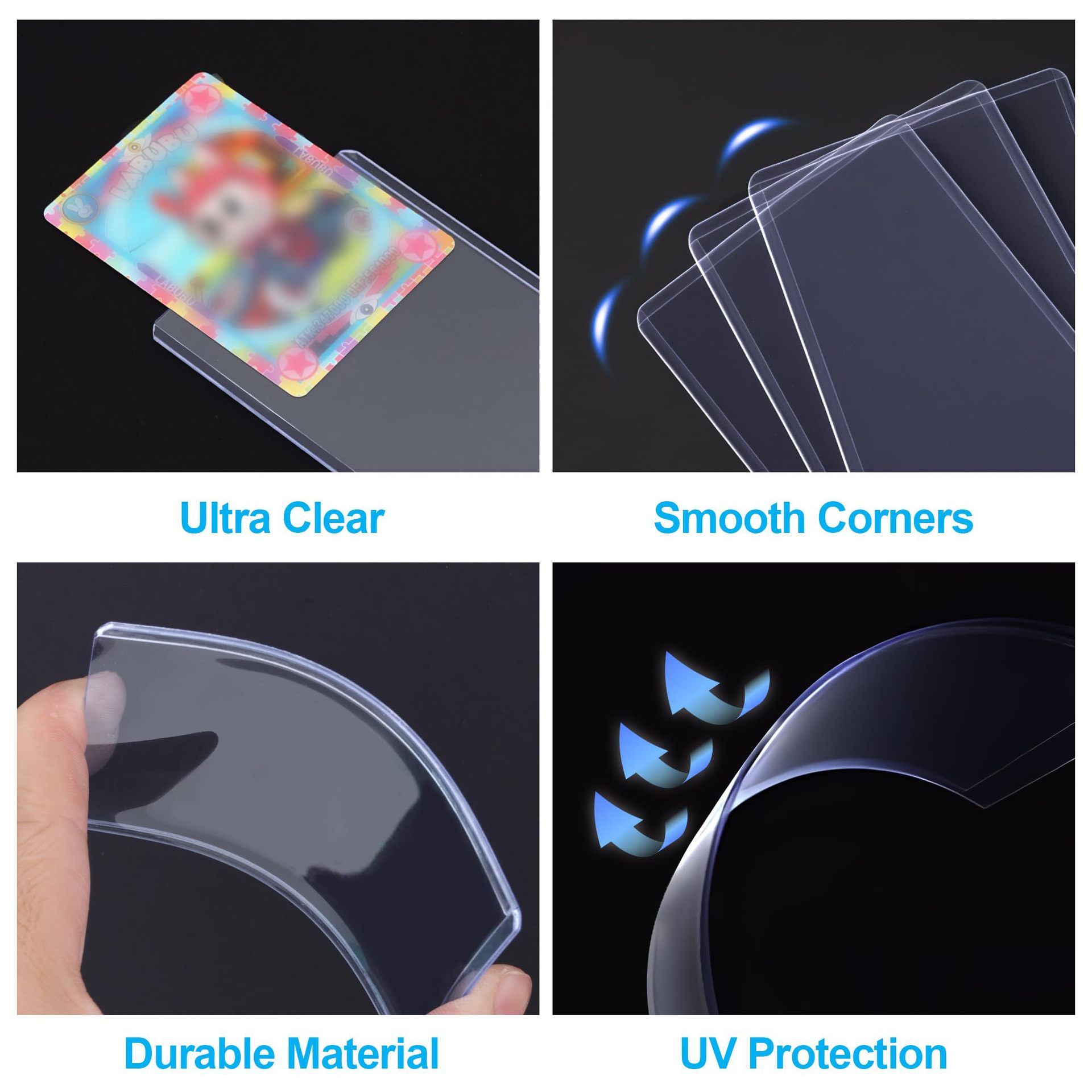 PVC transparent hard card sleeve, color box set, double-sided laminated Yu-Gi-Oh! Card sleeve, card film combination card storage and protection case details Picture