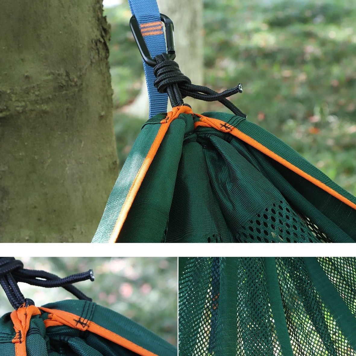 Ice Silk Camping Outdoor Hammock Camping Outdoor Campsite Anti-rolking Color mesh Hammock Summer Hanging Chair swing Application Scenario