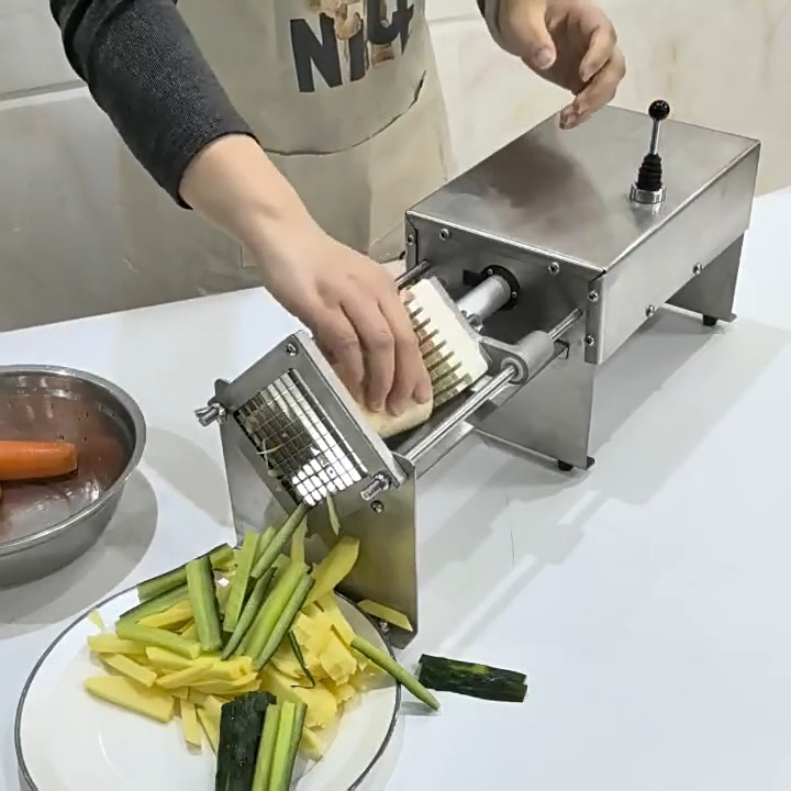 Commercial slicer with manual and automatic options, potato and sweet potato push slicer, stainless steel fruit and vegetable slicing equipment manufacturer Application Scenario