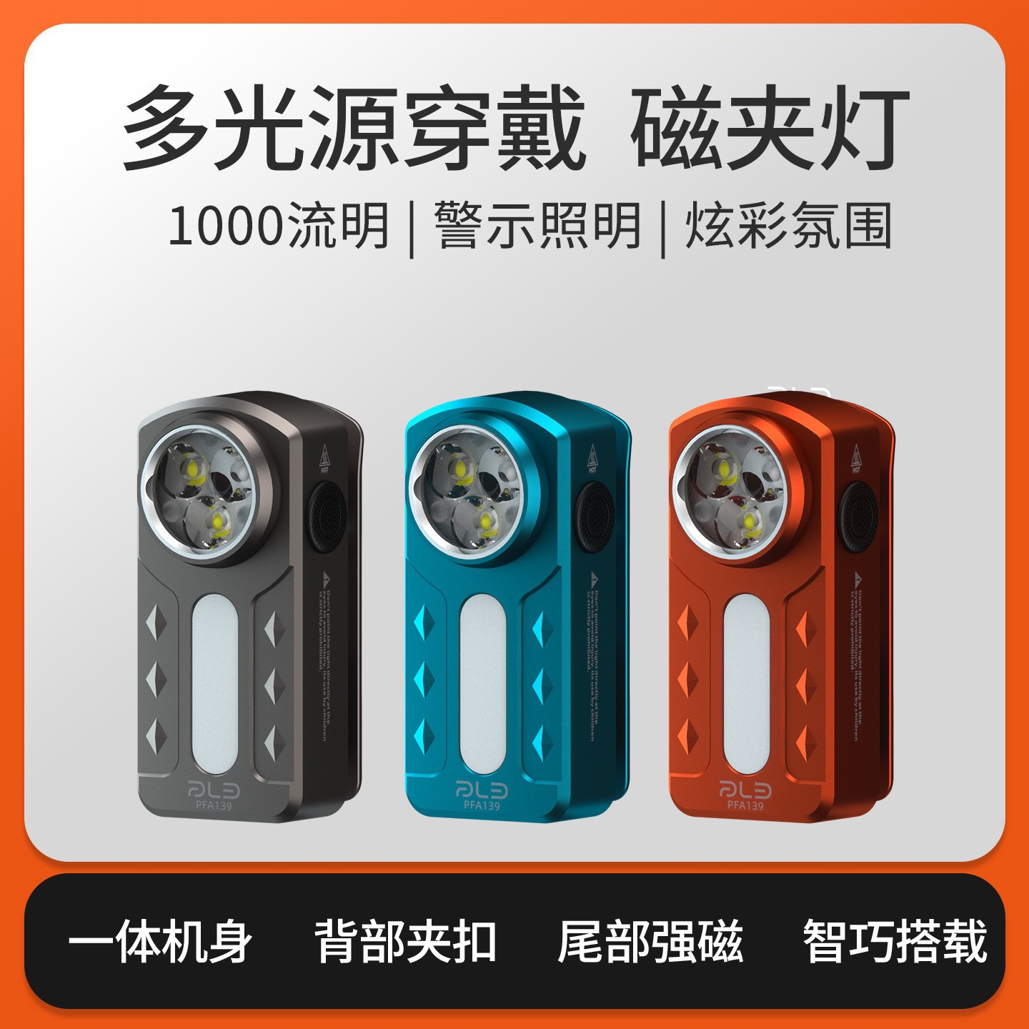2026 Cross-border New Product: Strong Light EDC aluminum alloy mini flashlight, magnetic USB, Colorful Multi-functional pocket cap holder
