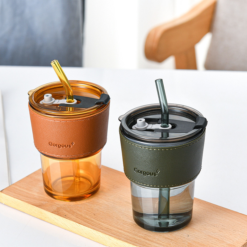 Customized popular bamboo joint glass cups, household water cups, high appearance level glass straw cups, Ins-style milk coffee cups Application Scenario